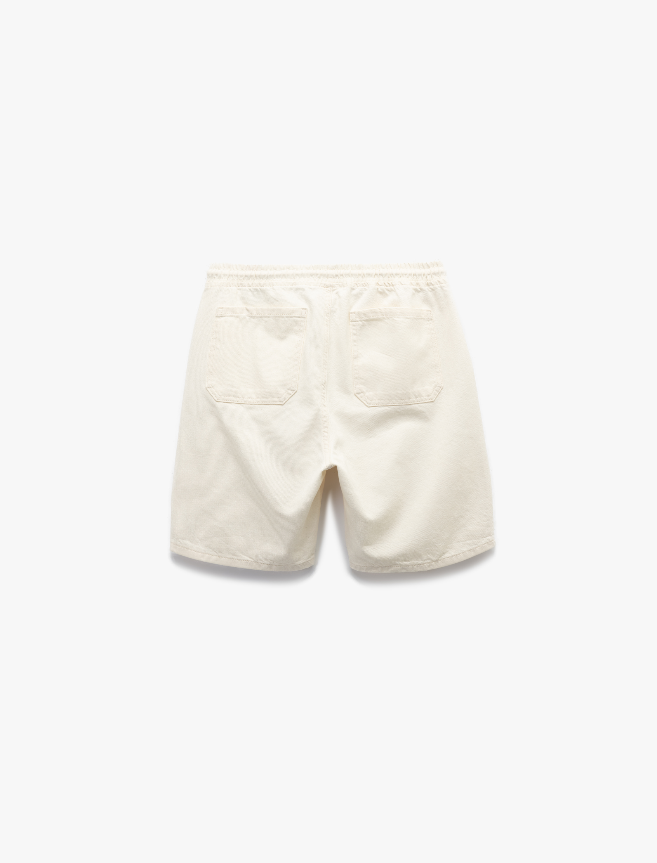   Pamuklu Bermuda Beli Bağcıklı Baggy Jean Şort