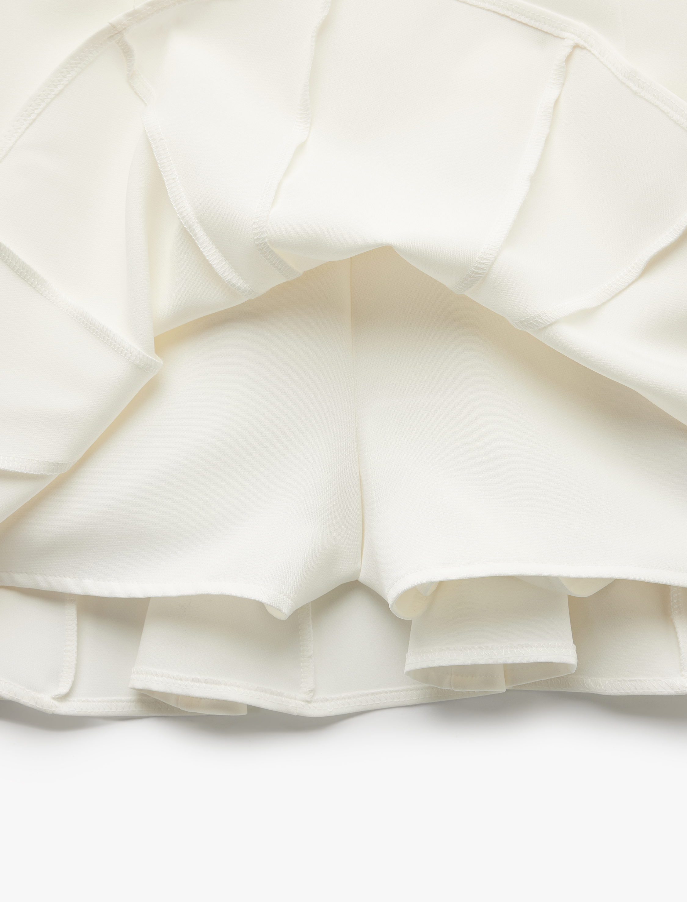   Mini Pileli Katlı Volanlı Şortlu Mini Etek