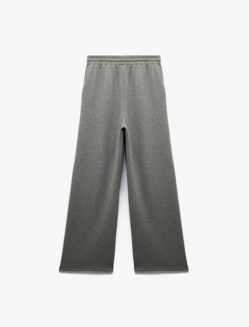   Regular Fit Modal Karışımlı Cepli Beli Bağlamalı Düz Bol Paça Eşofman Altı