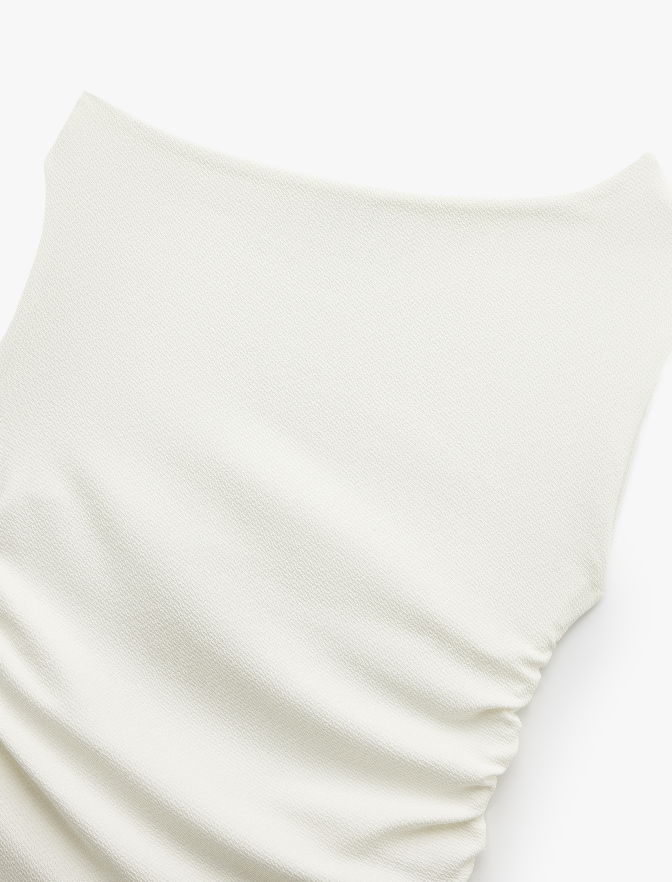   Asimetrik Yaka Slim Fit Kolsuz Drapeli Bluz