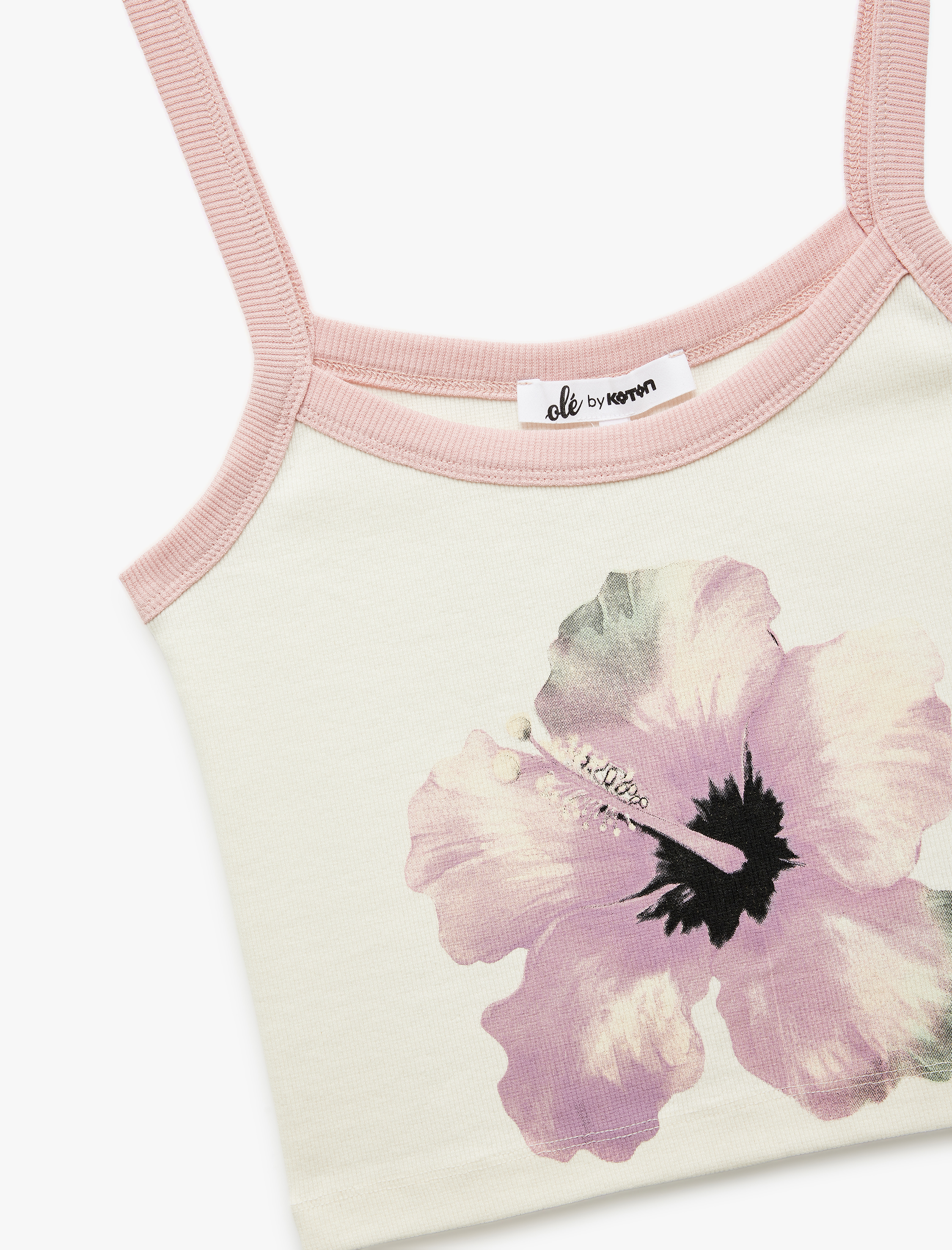   Askılı Çiçek Baskılı Slim Fit Pamuklu Kolsuz Bluz