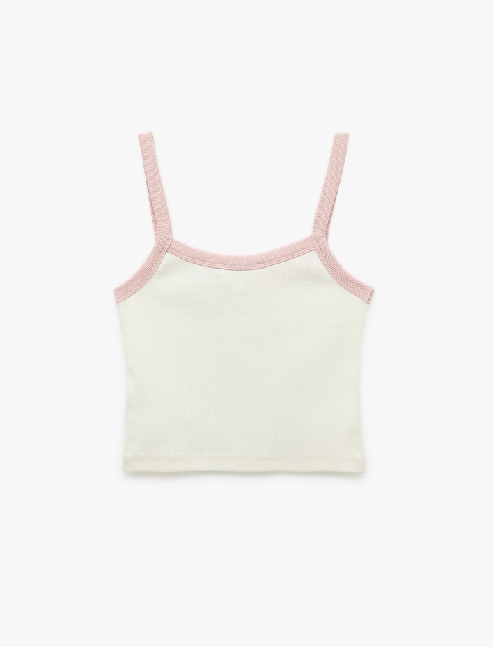  Askılı Çiçek Baskılı Slim Fit Pamuklu Kolsuz Bluz