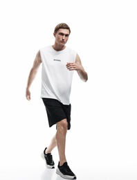 Kolsuz Bisiklet Yaka Oversize Arkası Baskılı Spor Atlet