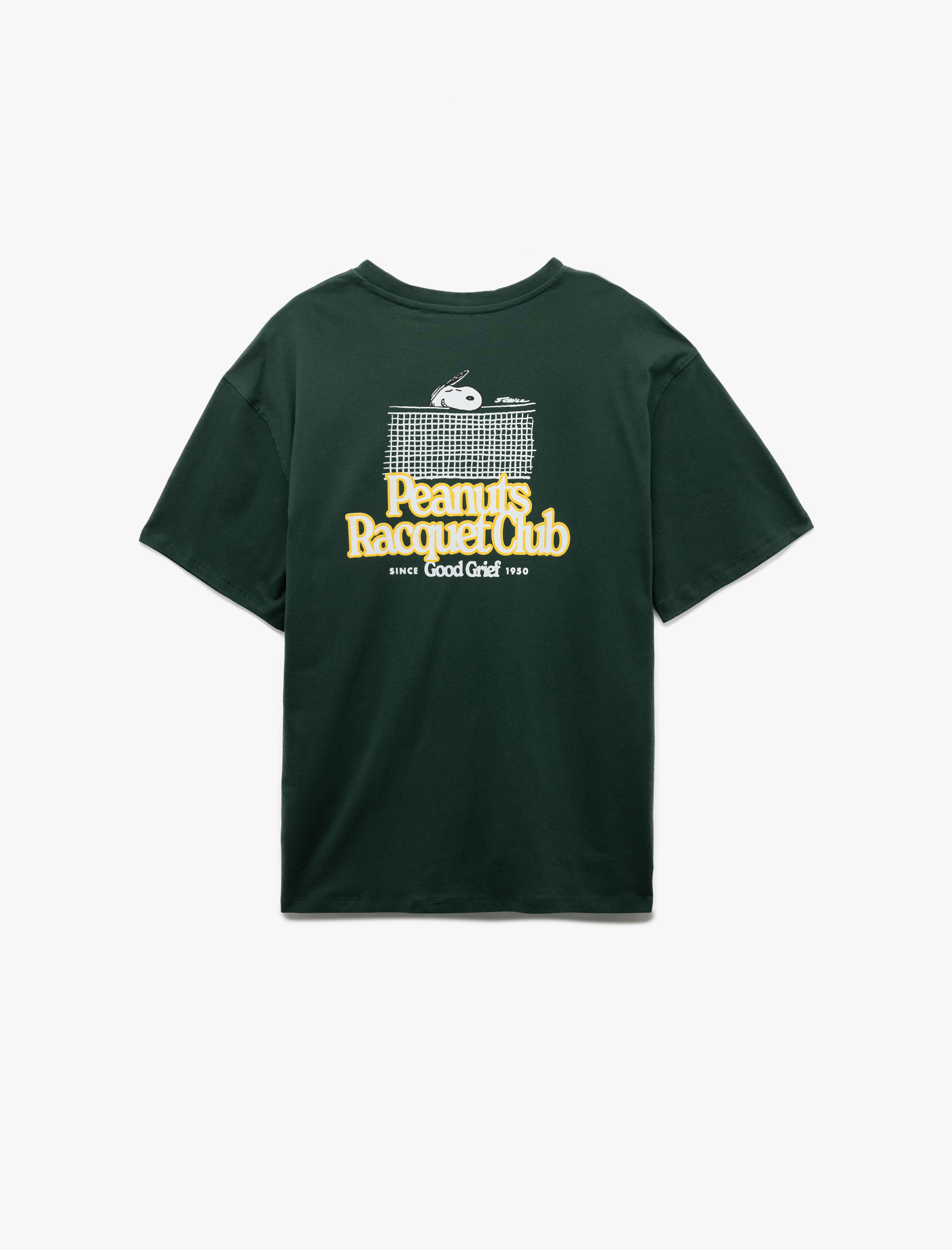   Arkası Baskılı Kısa Kollu Pamuklu Bisiklet Yaka Oversize Lisanslı Snoopy Tişört