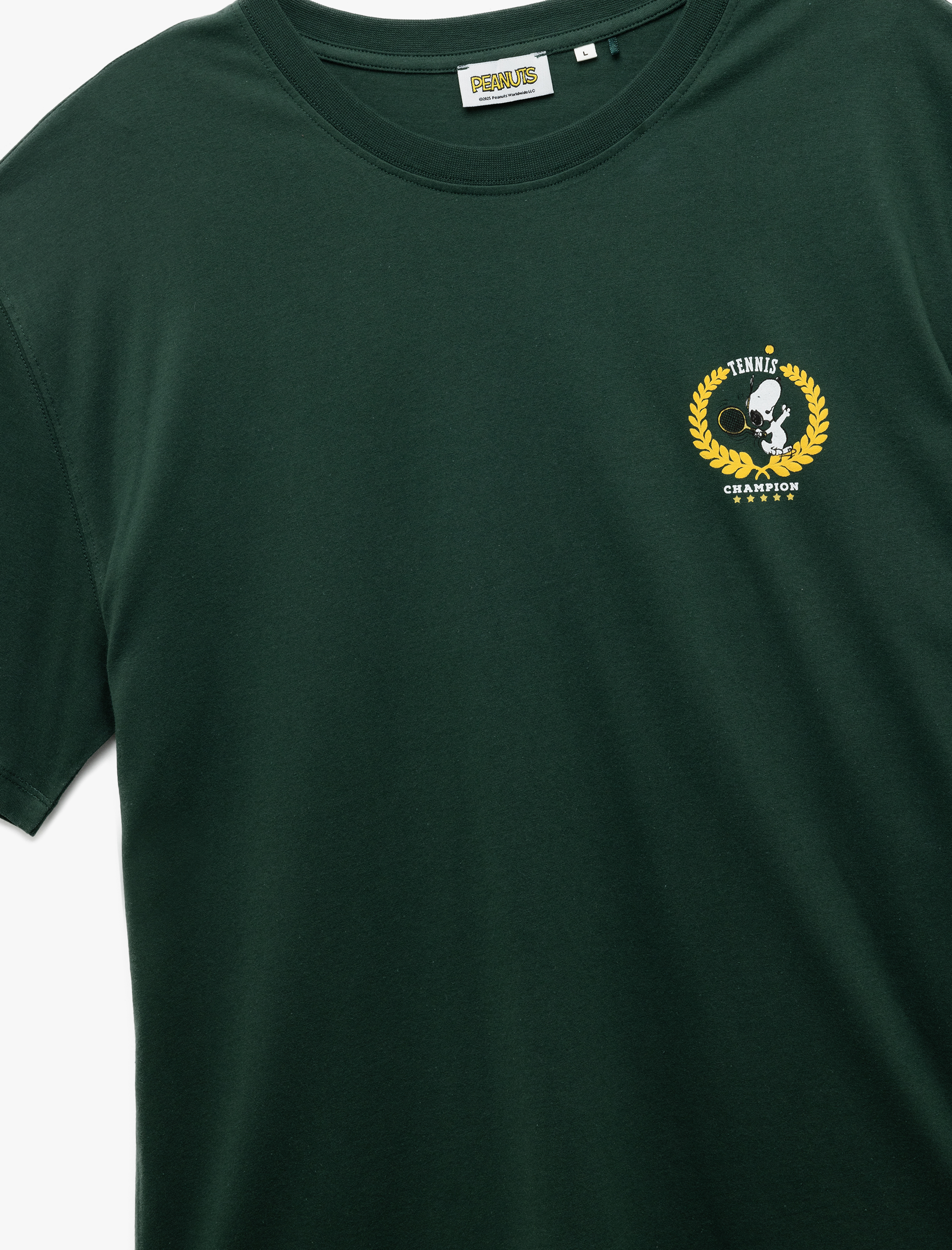   Arkası Baskılı Kısa Kollu Pamuklu Bisiklet Yaka Oversize Lisanslı Snoopy Tişört