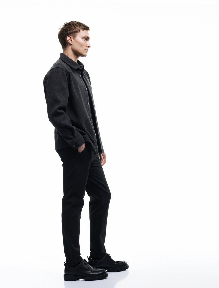   Cep Detaylı Düğmeli Slim Fit Kumaş Pantolon