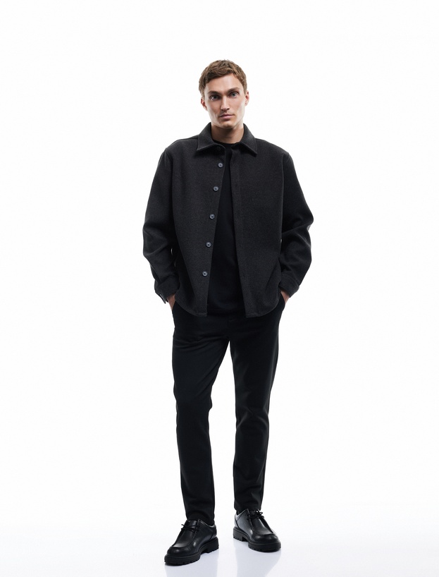 Cep Detaylı Düğmeli Slim Fit Kumaş Pantolon_0