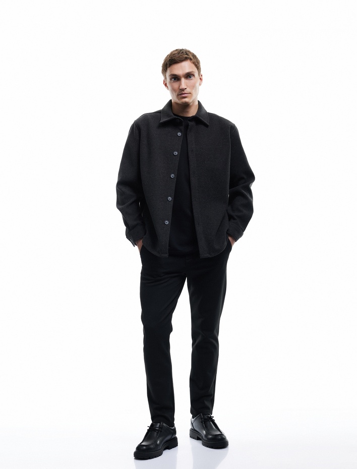  Cep Detaylı Düğmeli Slim Fit Kumaş Pantolon