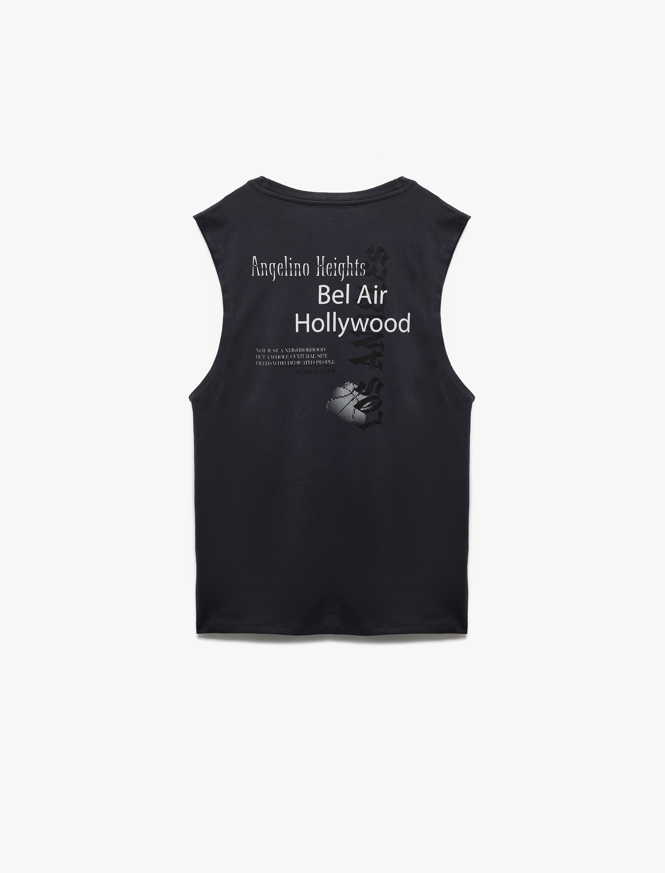   Pamuklu Bisiklet Yaka Kolsuz Arkası Baskılı Atlet