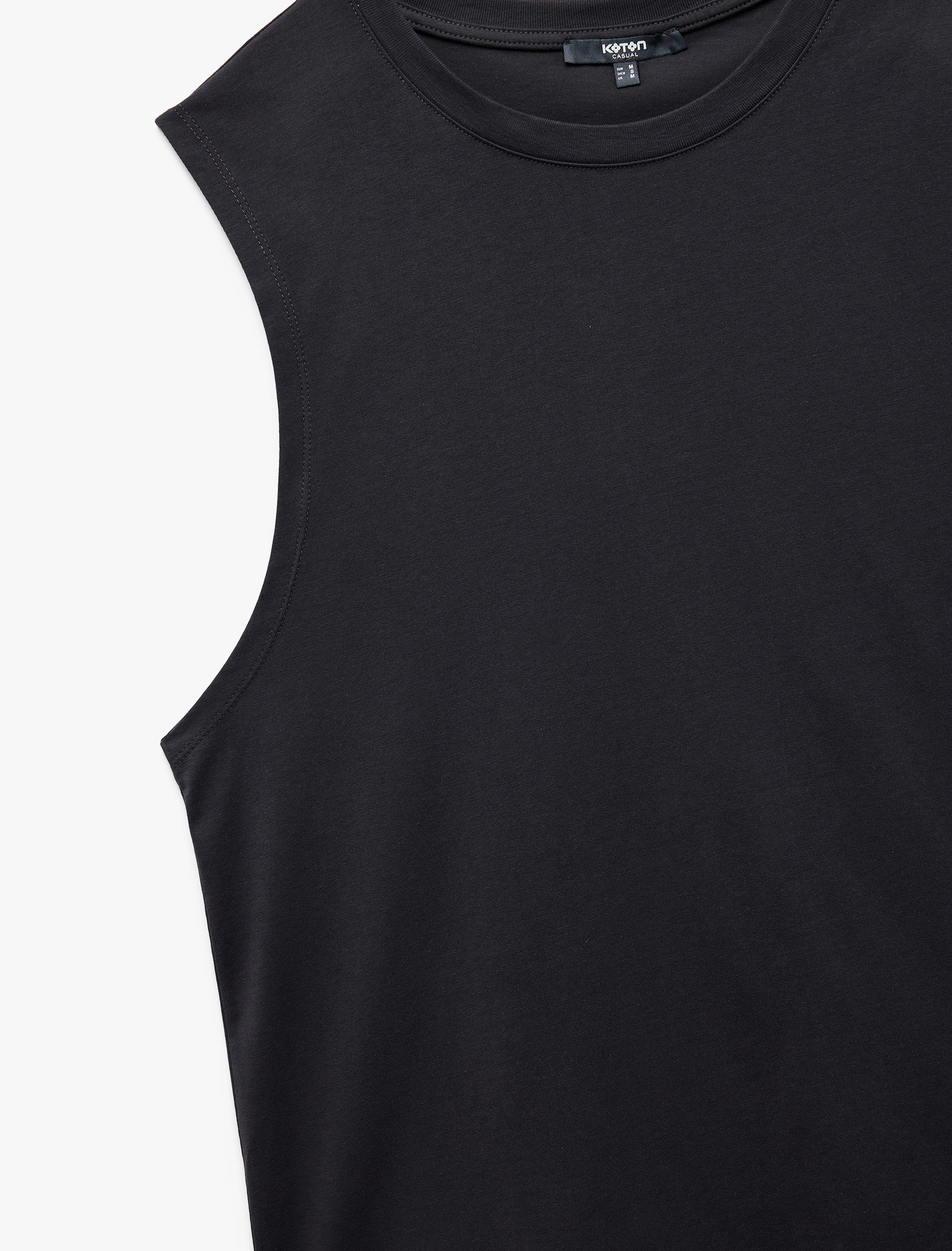   Pamuklu Bisiklet Yaka Kolsuz Arkası Baskılı Atlet