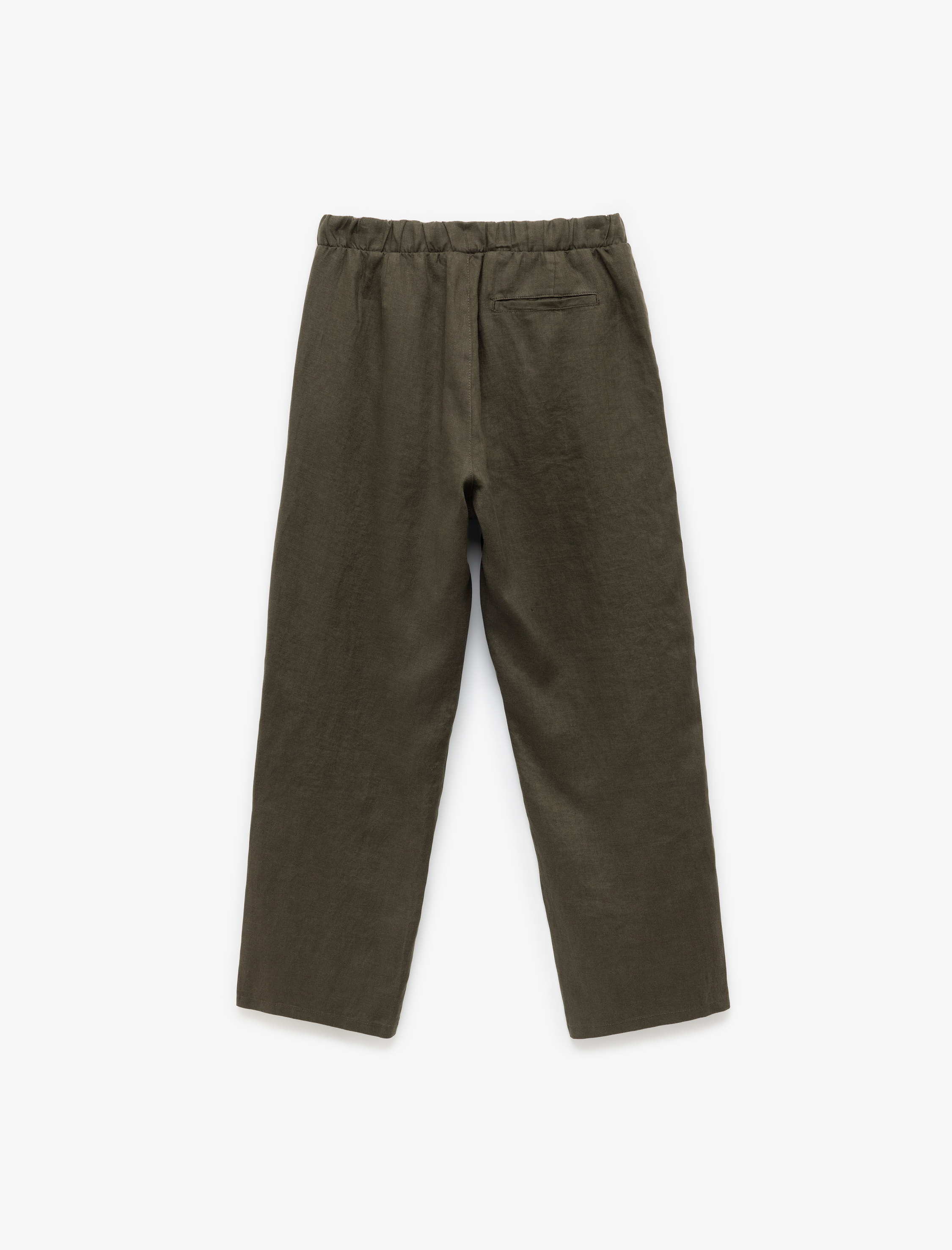 Beli Lastikli Cep Detaylı Regular Fit Keten Pantolon