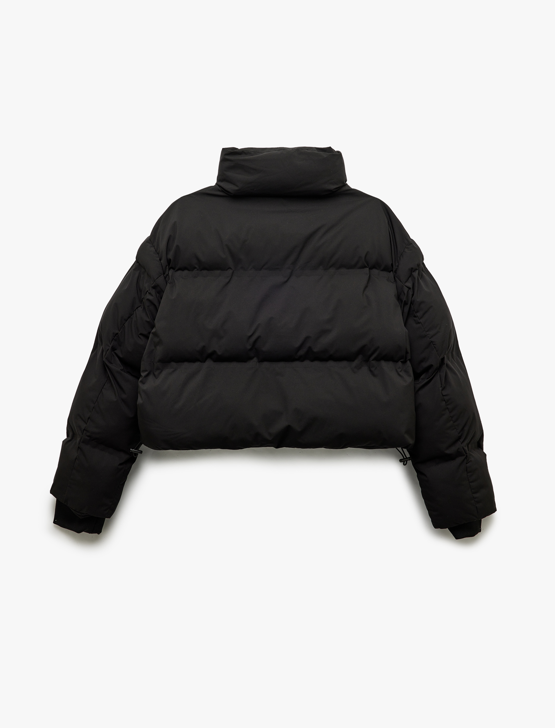   Dik Yaka Uzun Kollu Su İtici Crop Şişme Mont