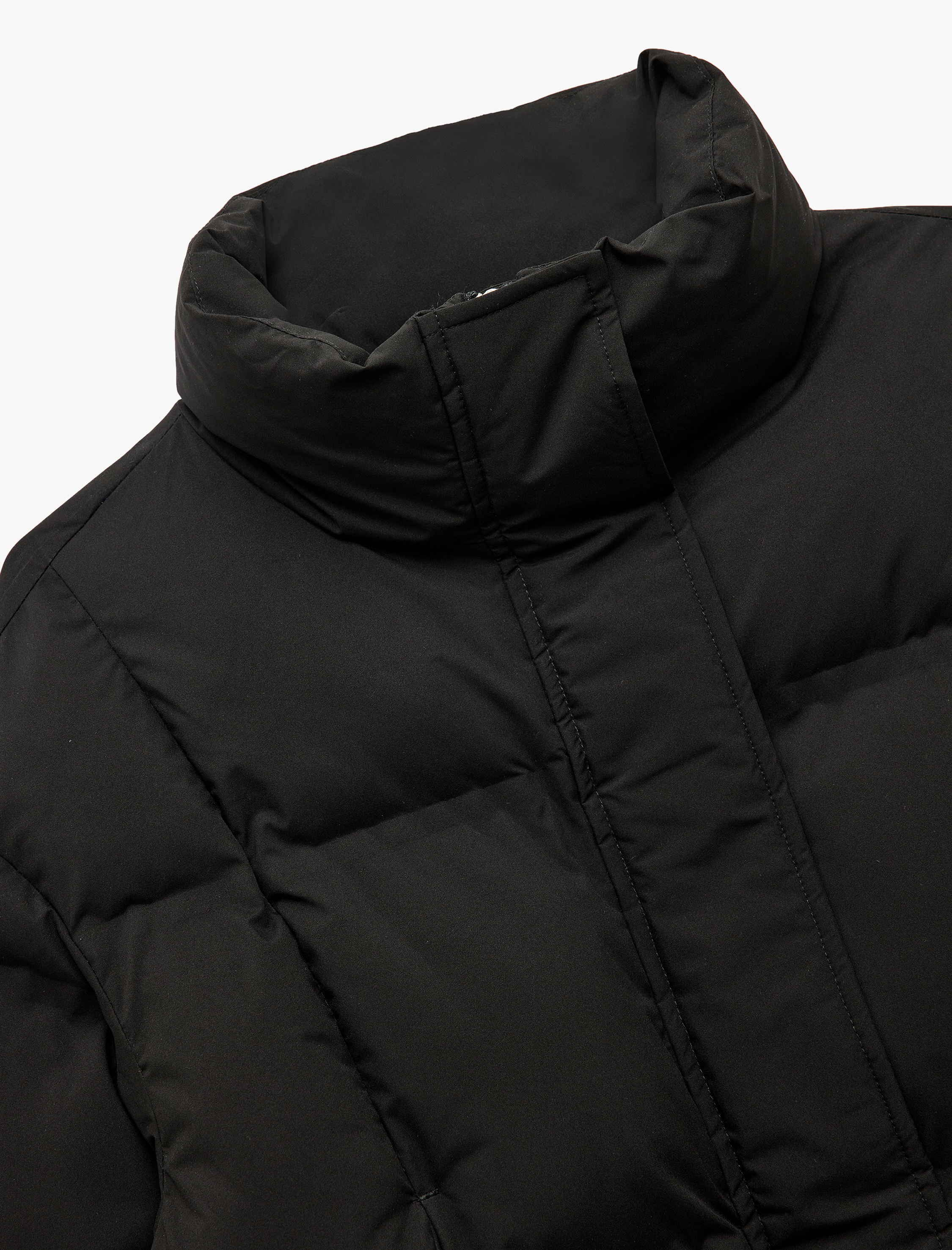   Dik Yaka Uzun Kollu Su İtici Crop Şişme Mont