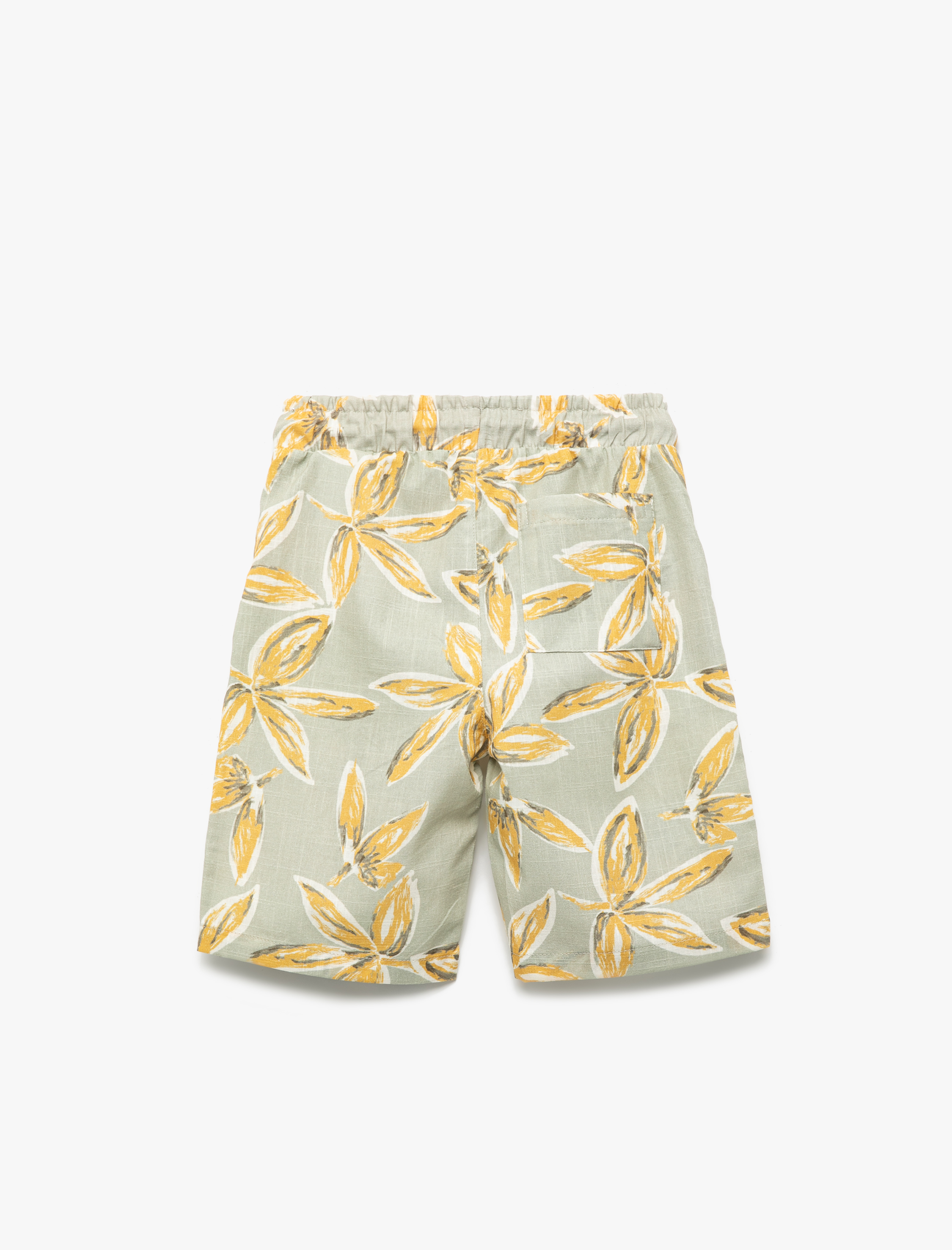  Erkek Çocuk Desenli Beli Lastikli Pamuklu Şort