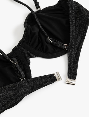 Simli Parlak Balenli Straplez Bikini Üstü_2