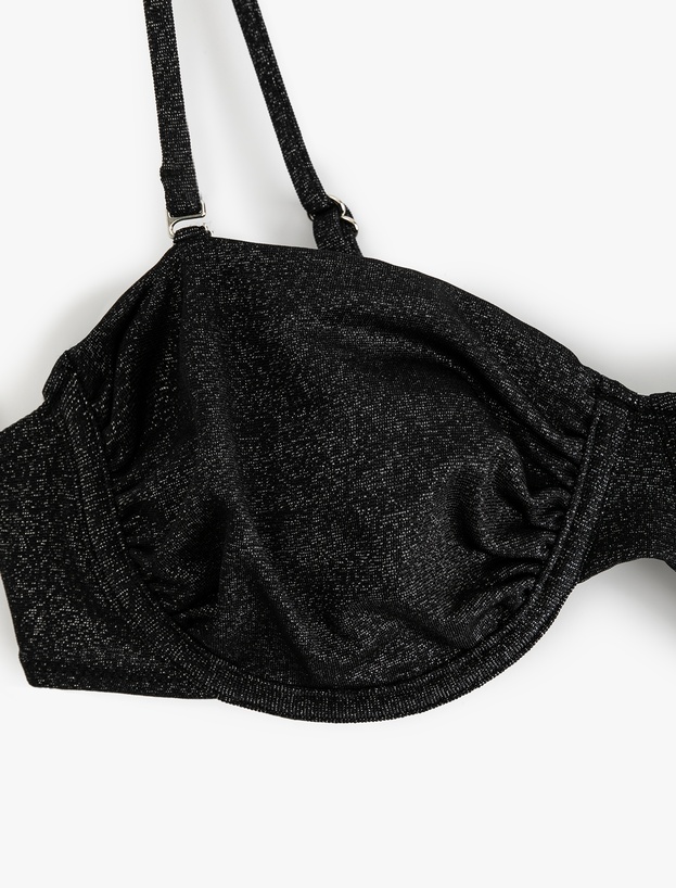 Simli Parlak Balenli Straplez Bikini Üstü_1
