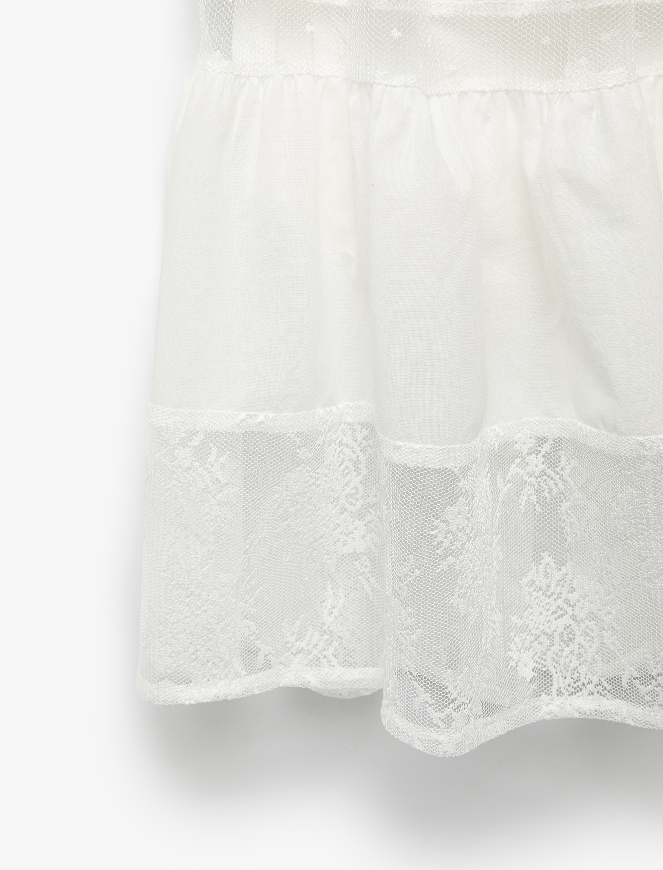  Kız Çocuk Gipeli Tül Detaylı Katlı Pamuklu Midi Etek