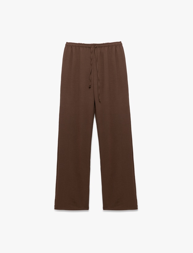 Aerobin Kumaş Geniş Paça Beli Bağcıklı Pantolon_2