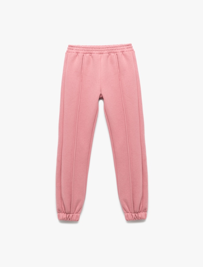 Kız Çocuk Beli Lastikli Şardonlu Jogger Eşofman Altı