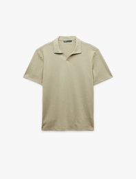 Pamuklu Regular Fit V Polo Yaka Kısa Kollu Tişört