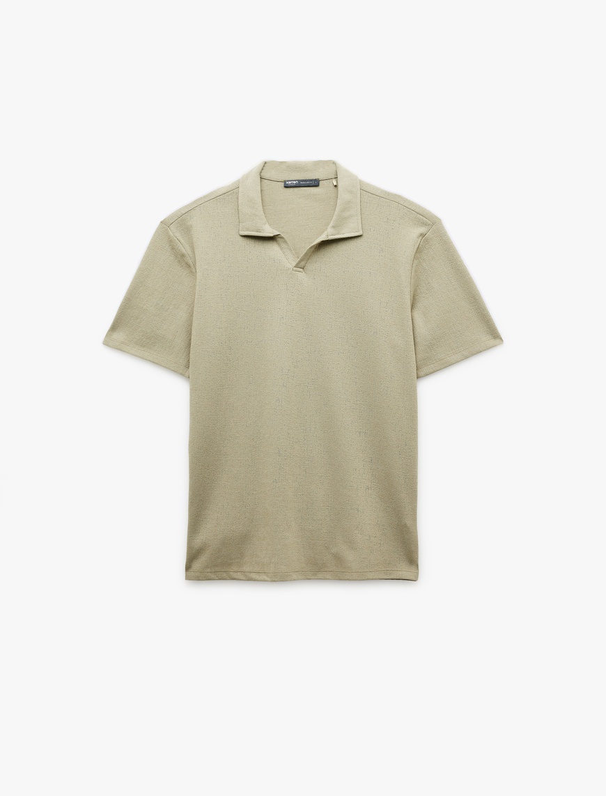   Pamuklu Regular Fit V Polo Yaka Kısa Kollu Tişört