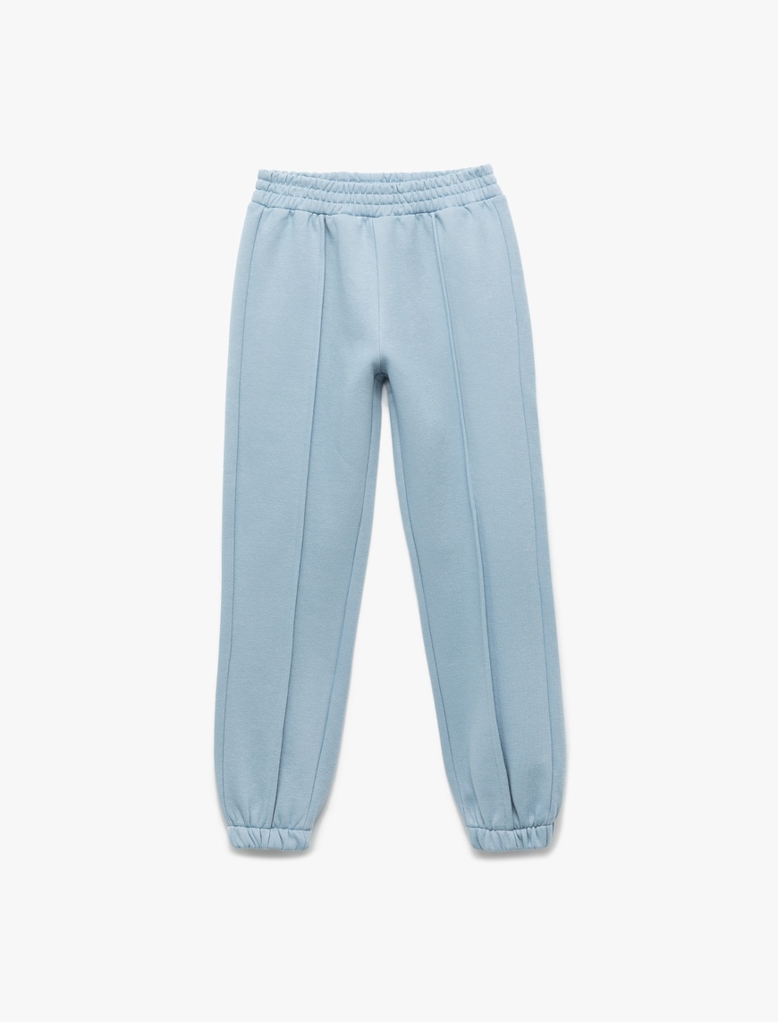  Kız Çocuk Beli Lastikli Şardonlu Jogger Eşofman Altı