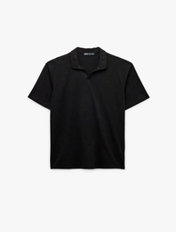 Pamuklu Regular Fit V Polo Yaka Kısa Kollu Tişört