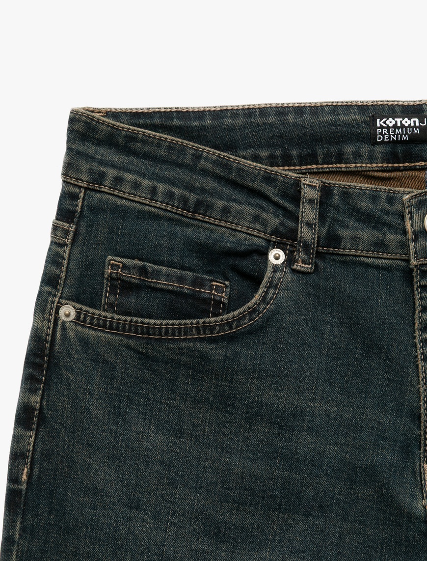   Pamuklu Normal Bel Slim Fit Jean Pantolon - Brad Jean