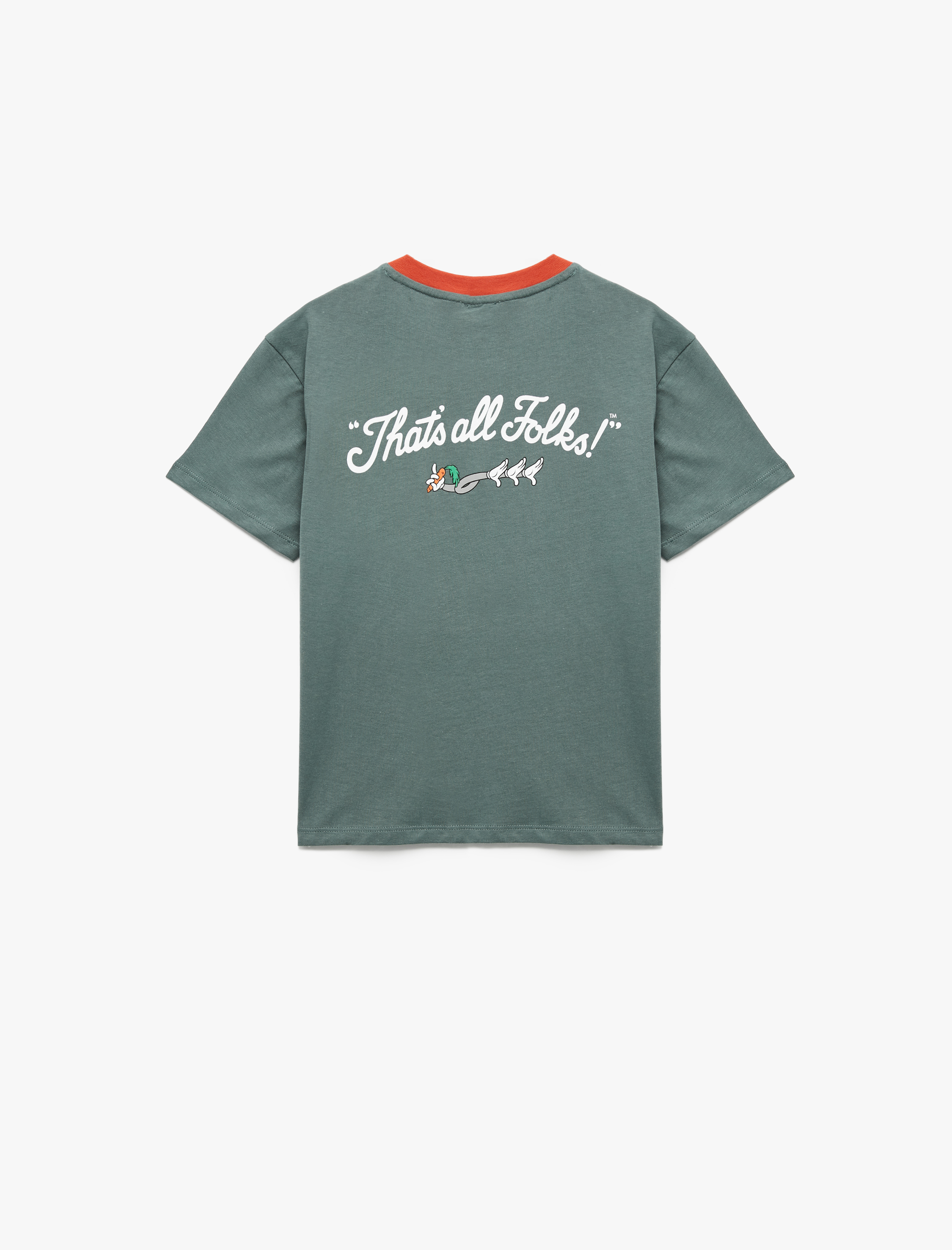  Erkek Çocuk Pamuklu Bisiklet Yaka Kısa Kollu Bugs Bunny Baskılı Lisanslı Tişört