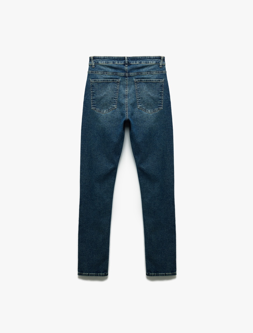   Pamuklu Normal Bel Slim Fit Jean Pantolon - Brad Jean