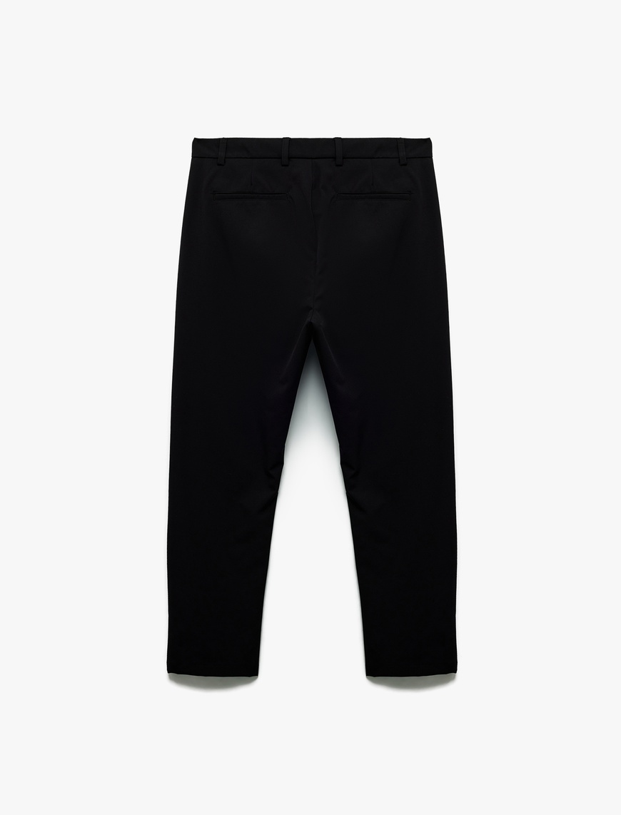   Slim Fit Cep Detaylı Düğmeli Esnek Kumaş Pantolon