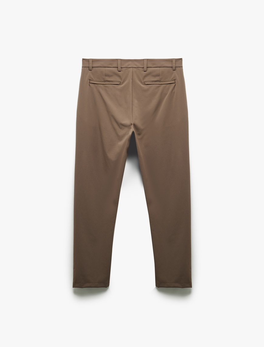   Slim Fit Cep Detaylı Düğmeli Esnek Kumaş Pantolon