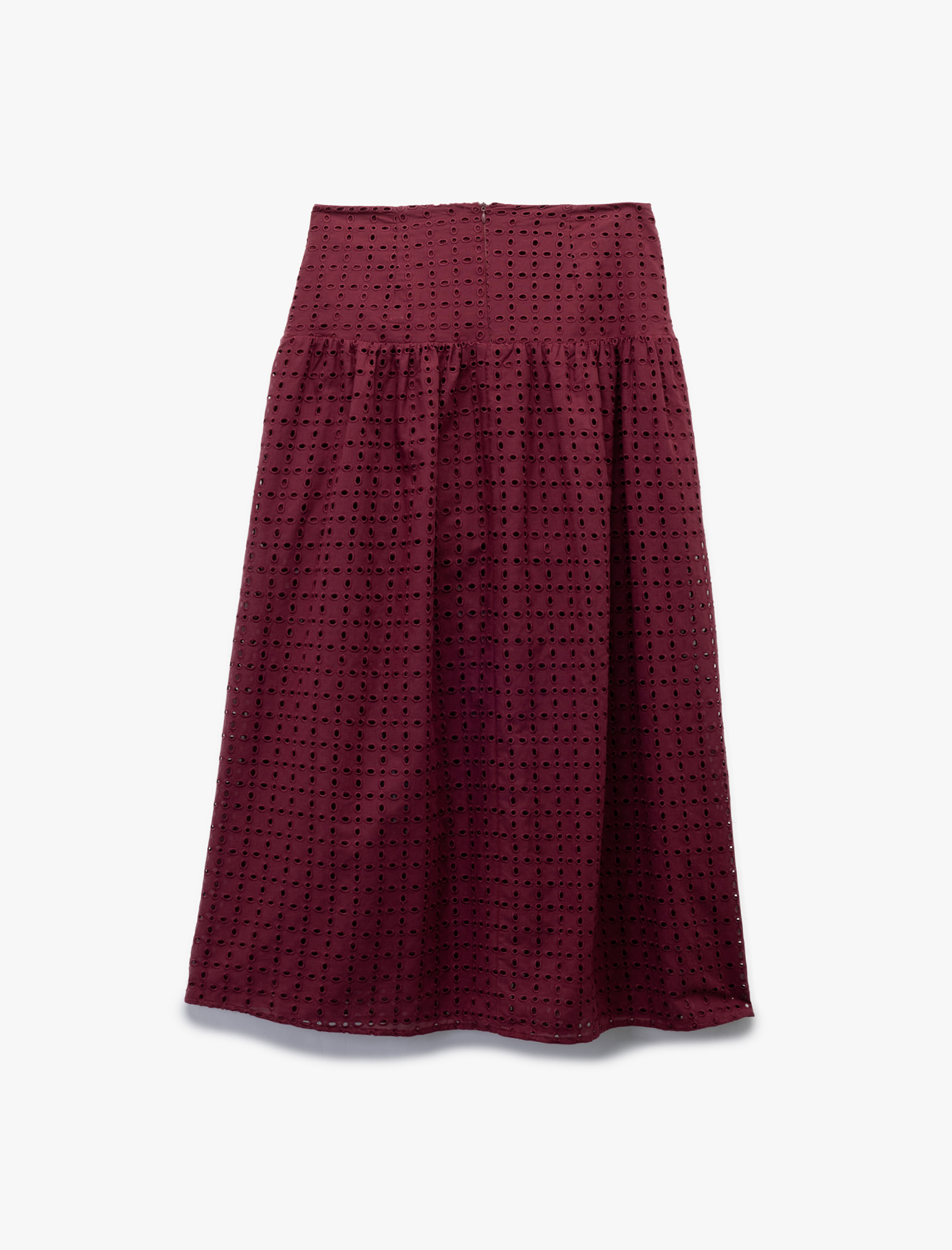   Koton X Melis Ağazat - Pamuklu Fistolu Brodeli Çan Kesim Midi Boy Kloş Etek