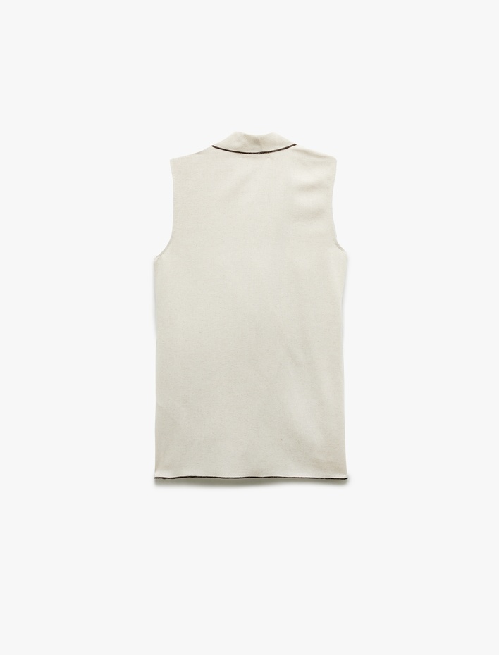  Kolsuz Şal Yaka Asimetrik Kesim Kruvaze Keten Karışımlı Bluz