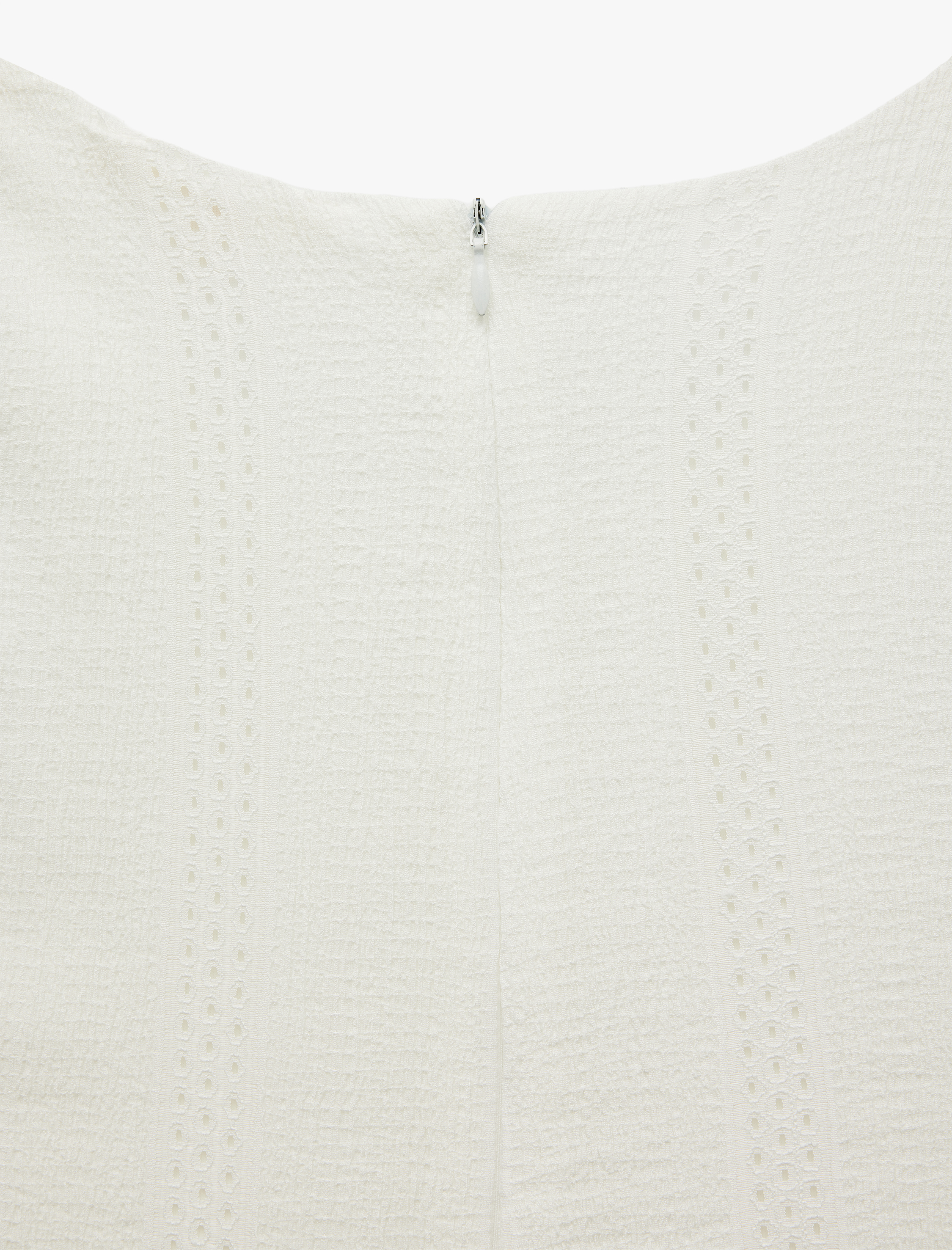   Astarlı Bürümcük Kumaş Brodeli Fistolu U Yaka Kolsuz Mini Elbise