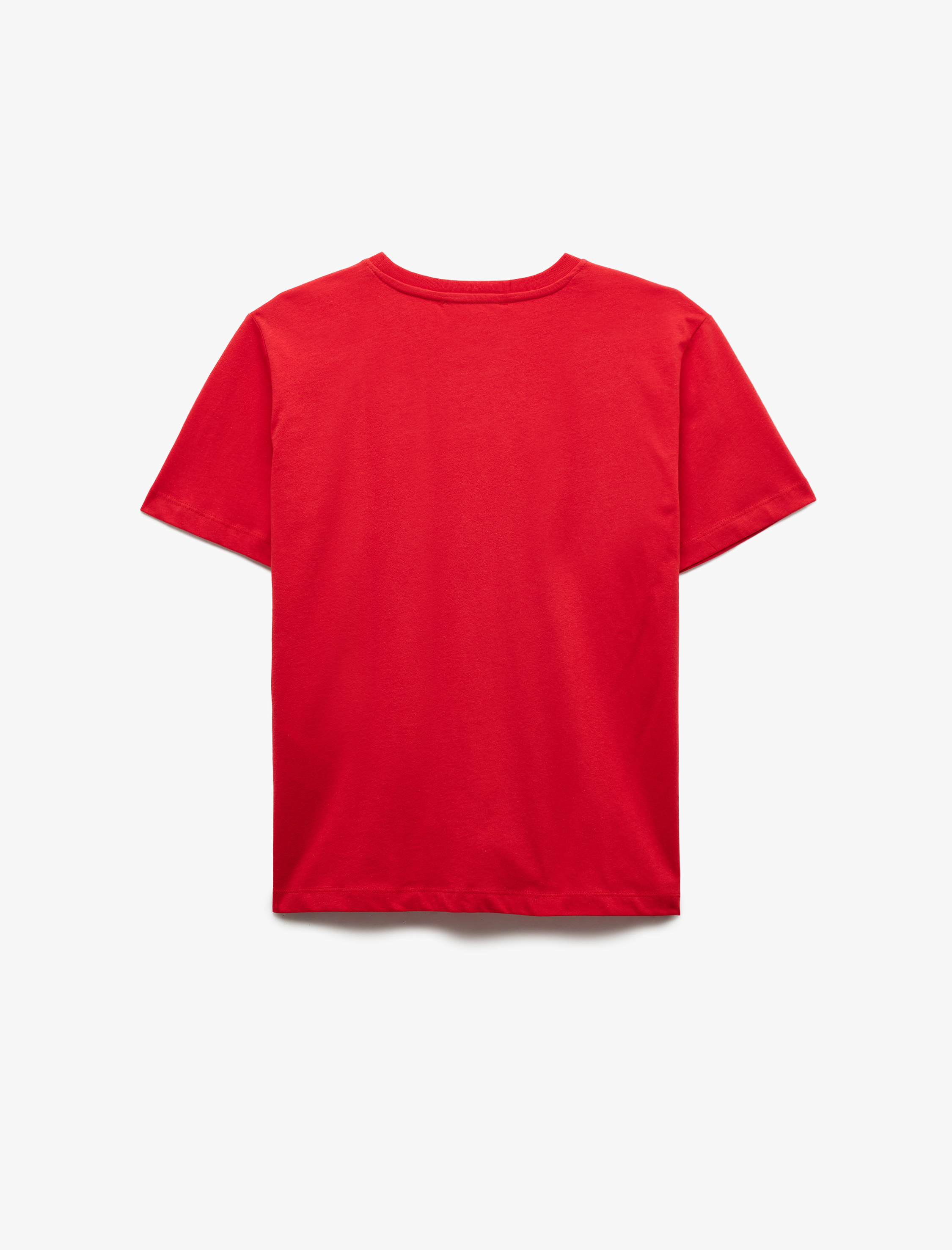   Pamuklu Kısa Kollu Bisiklet Yaka Basic Tişört