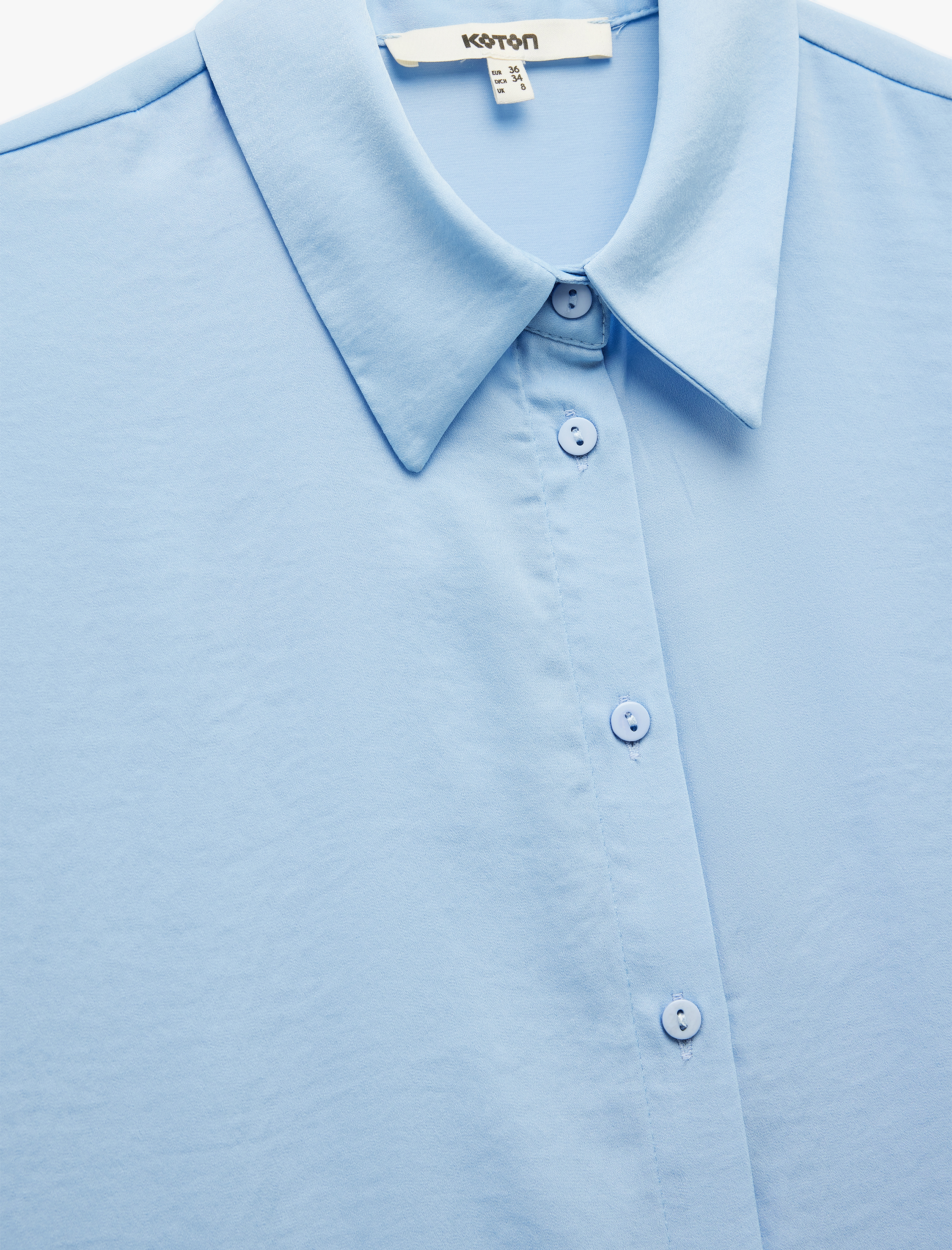   Aerobin Kumaş Klasik Yaka Kolsuz Düğmeli Saten Gömlek