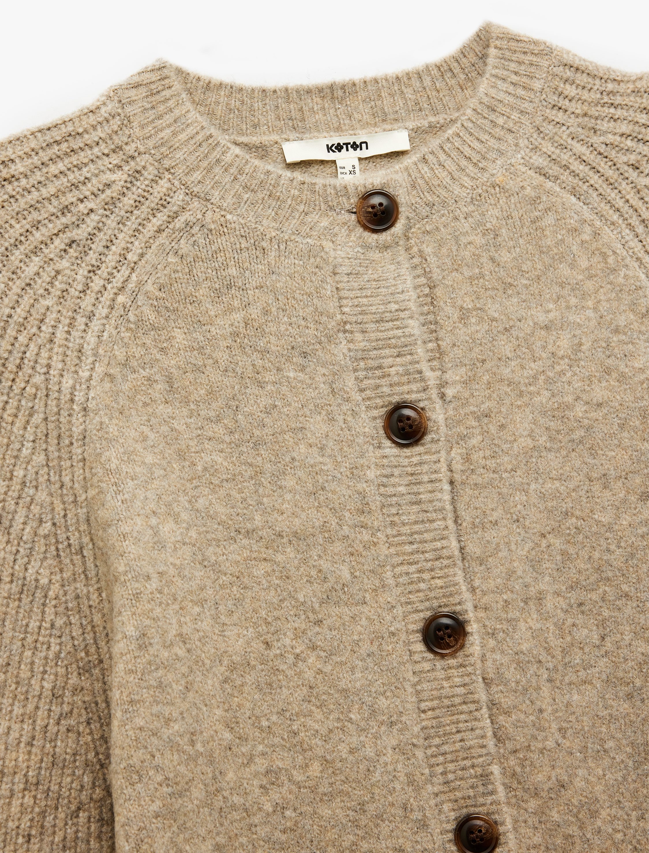   Uzun Kollu Bisiklet Yaka Düğmeli Triko Hırka