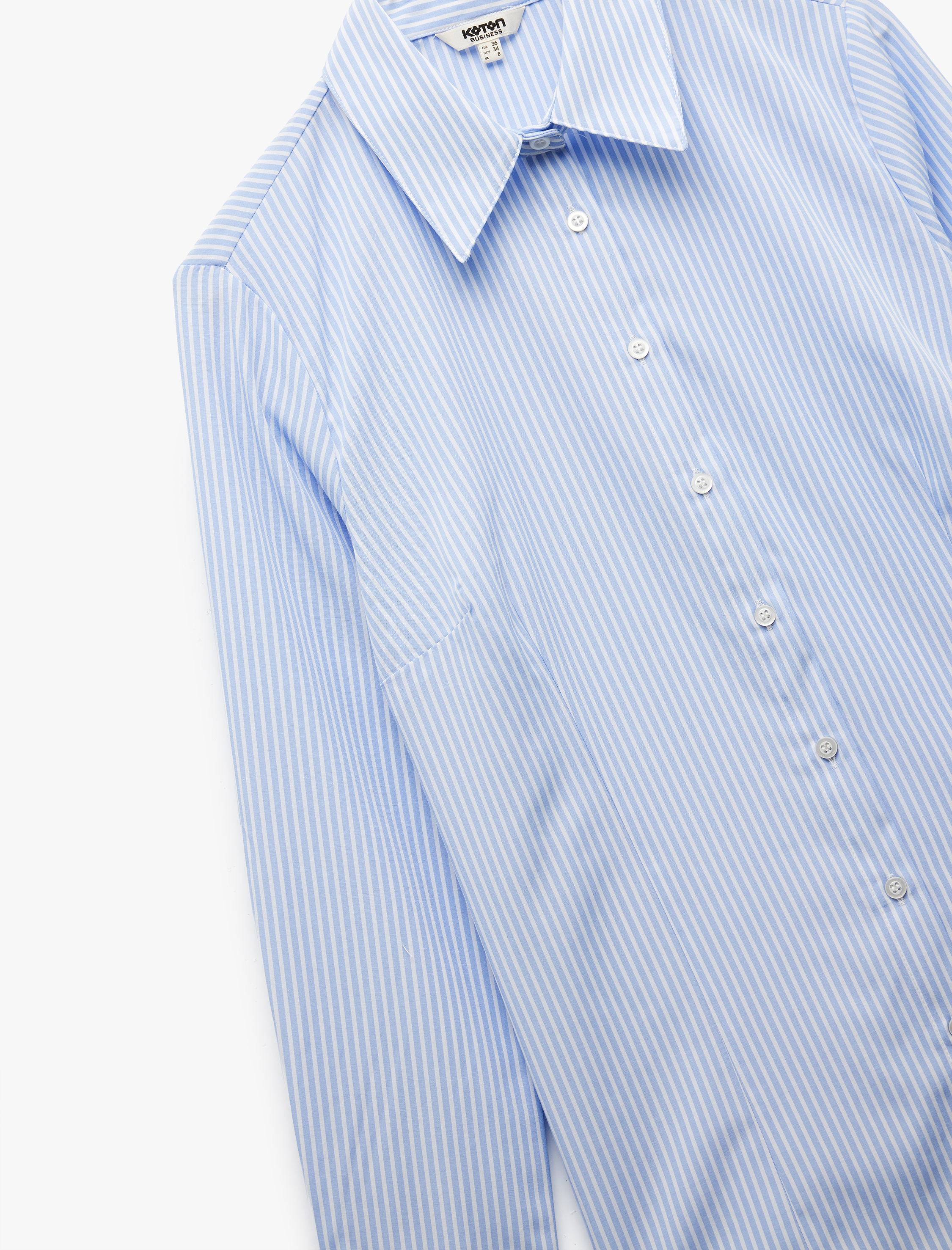   Uzun Kollu Klasik Yaka Poplin Gömlek