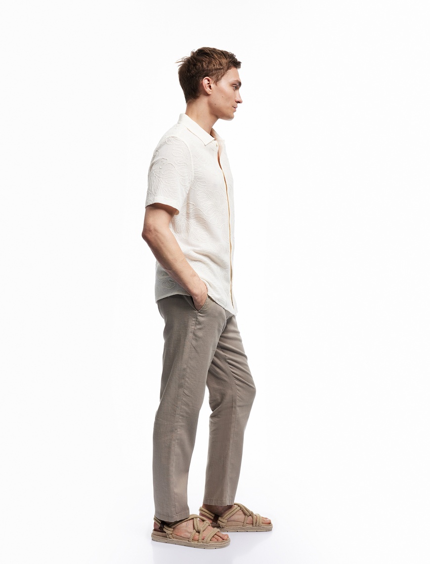   Cep Detaylı Regular Fit Beli Bağcıklı Yazlık Pantolon