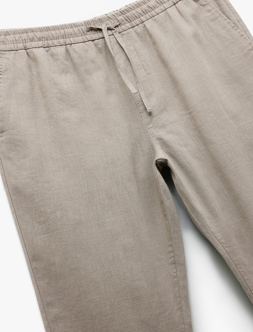   Cep Detaylı Regular Fit Beli Bağcıklı Yazlık Pantolon