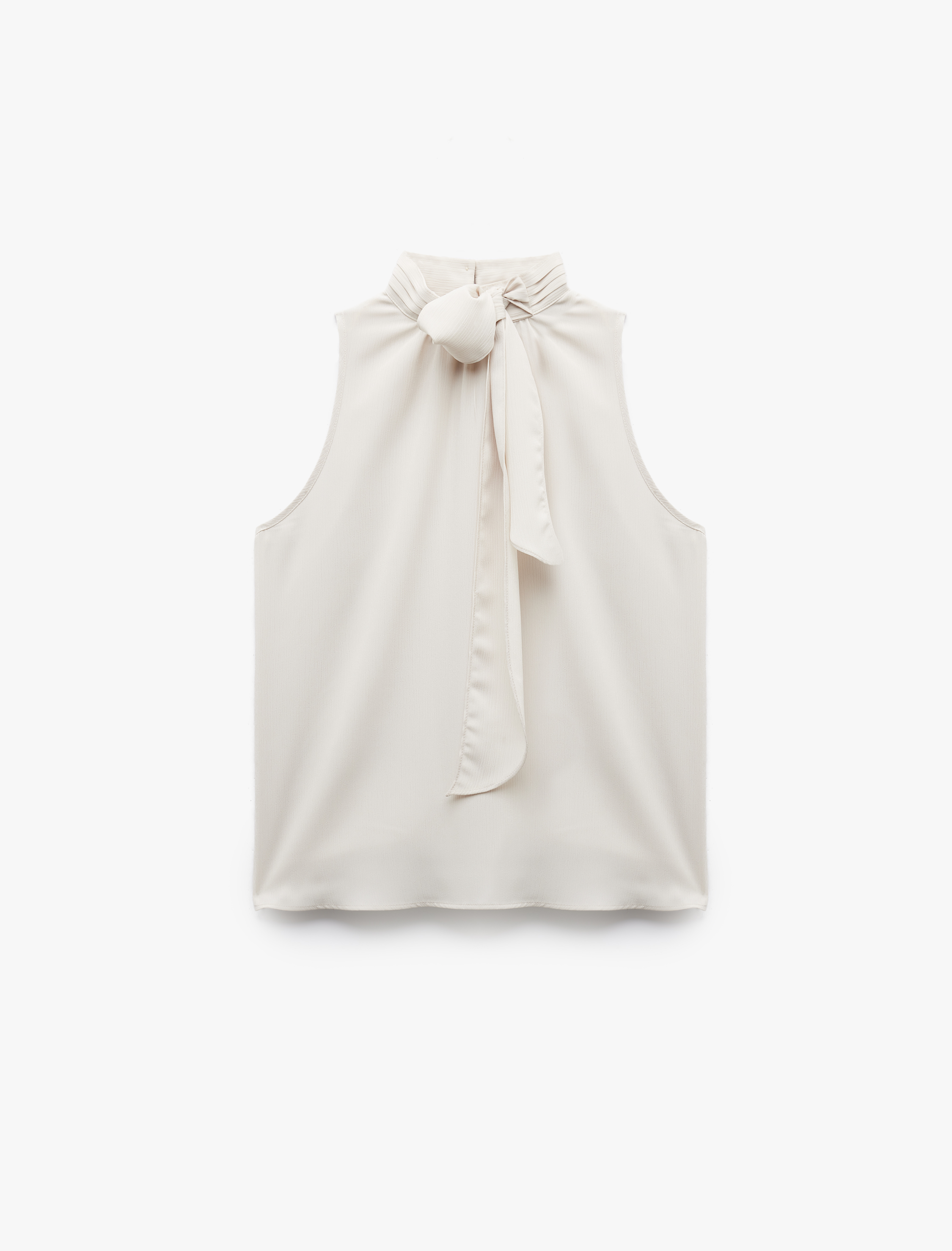   Bağlamalı Dik Yaka Kolsuz Bluz