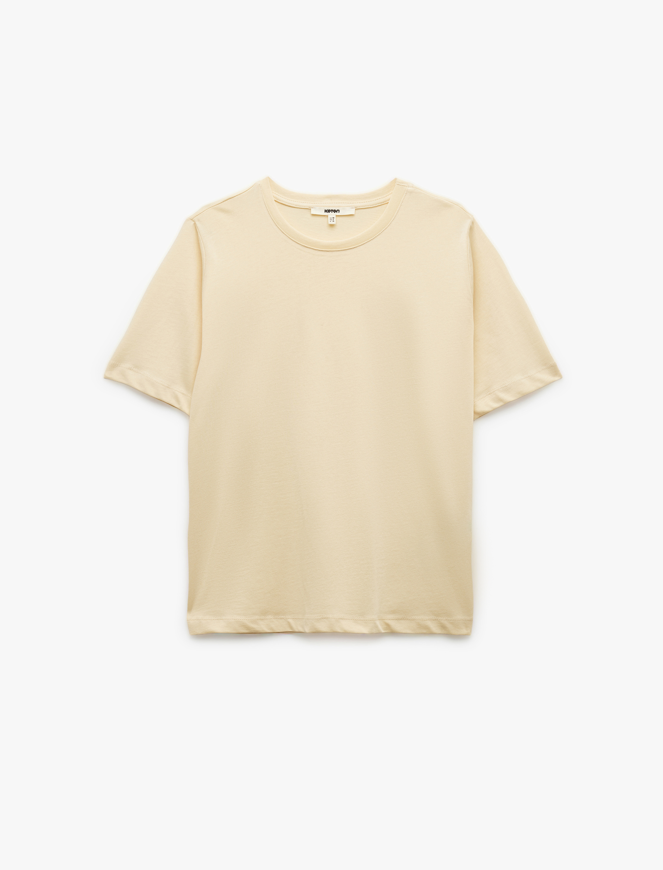   Pamuklu Kısa Kollu Bisiklet Yaka Basic Tişört