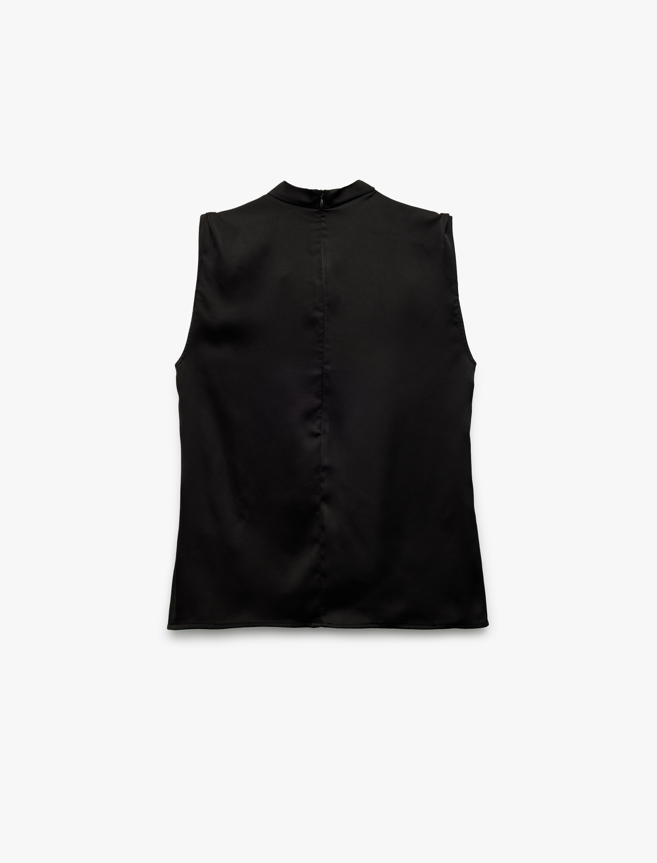   Degaje Yaka Kolsuz Saten Bluz