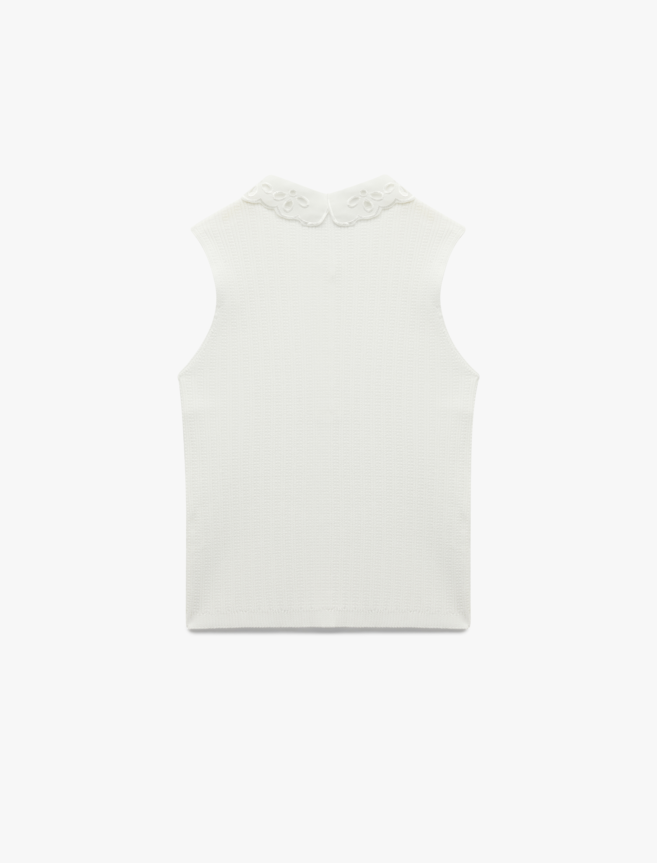   Koton X Melis Ağazat - Kolsuz Polo Yaka Taşlı Brodeli Triko Tişört