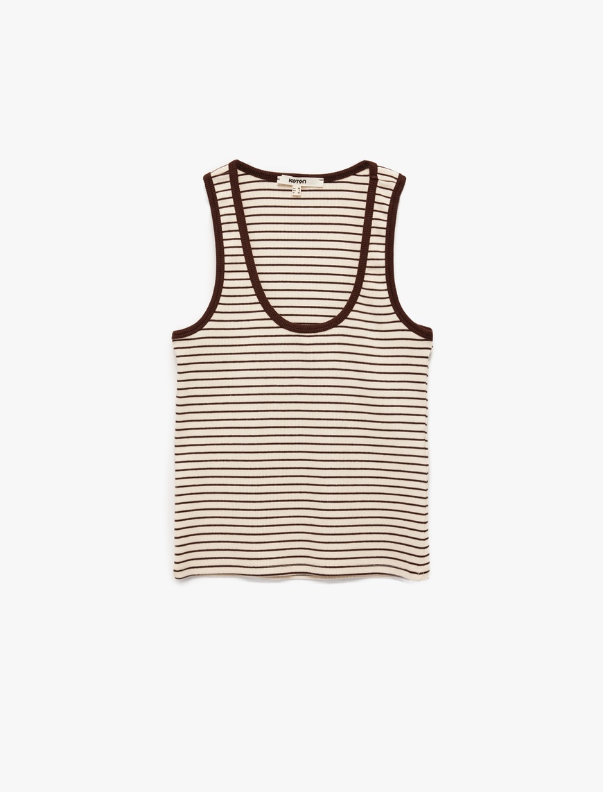   Pamuklu Slim Fit U Yaka Çizgili Atlet