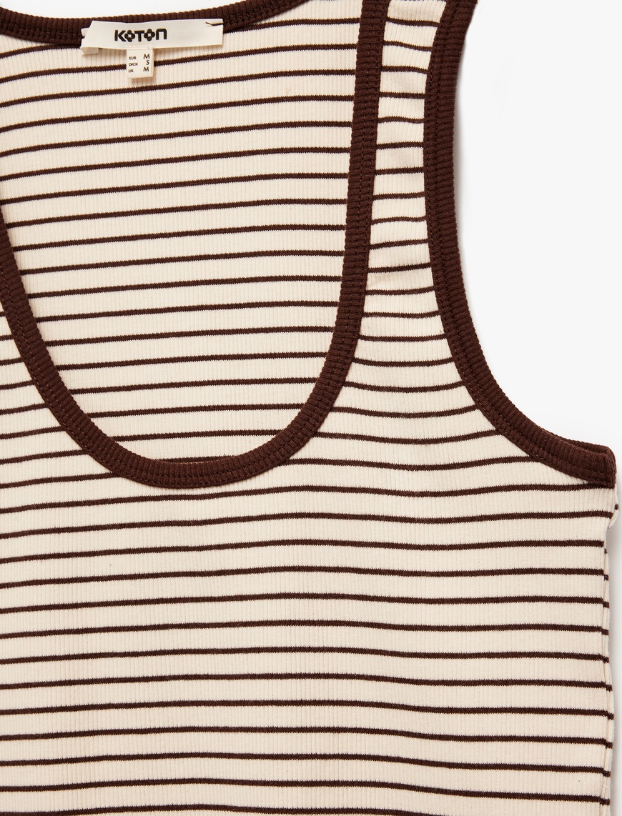   Pamuklu Slim Fit U Yaka Çizgili Atlet