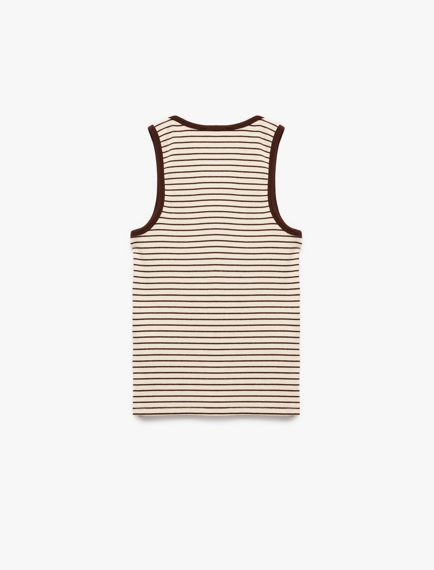   Pamuklu Slim Fit U Yaka Çizgili Atlet