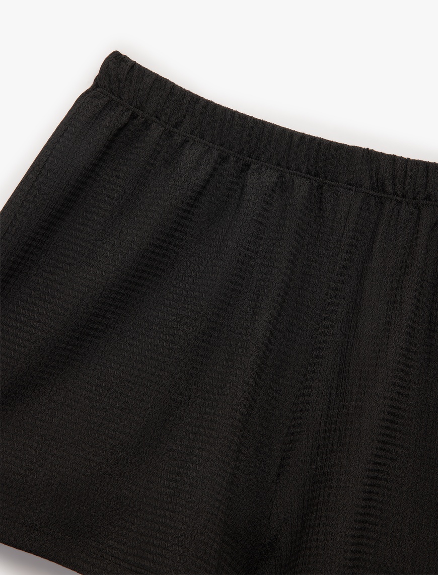   Bürümcük Kumaş Regular Fit Mini Şort