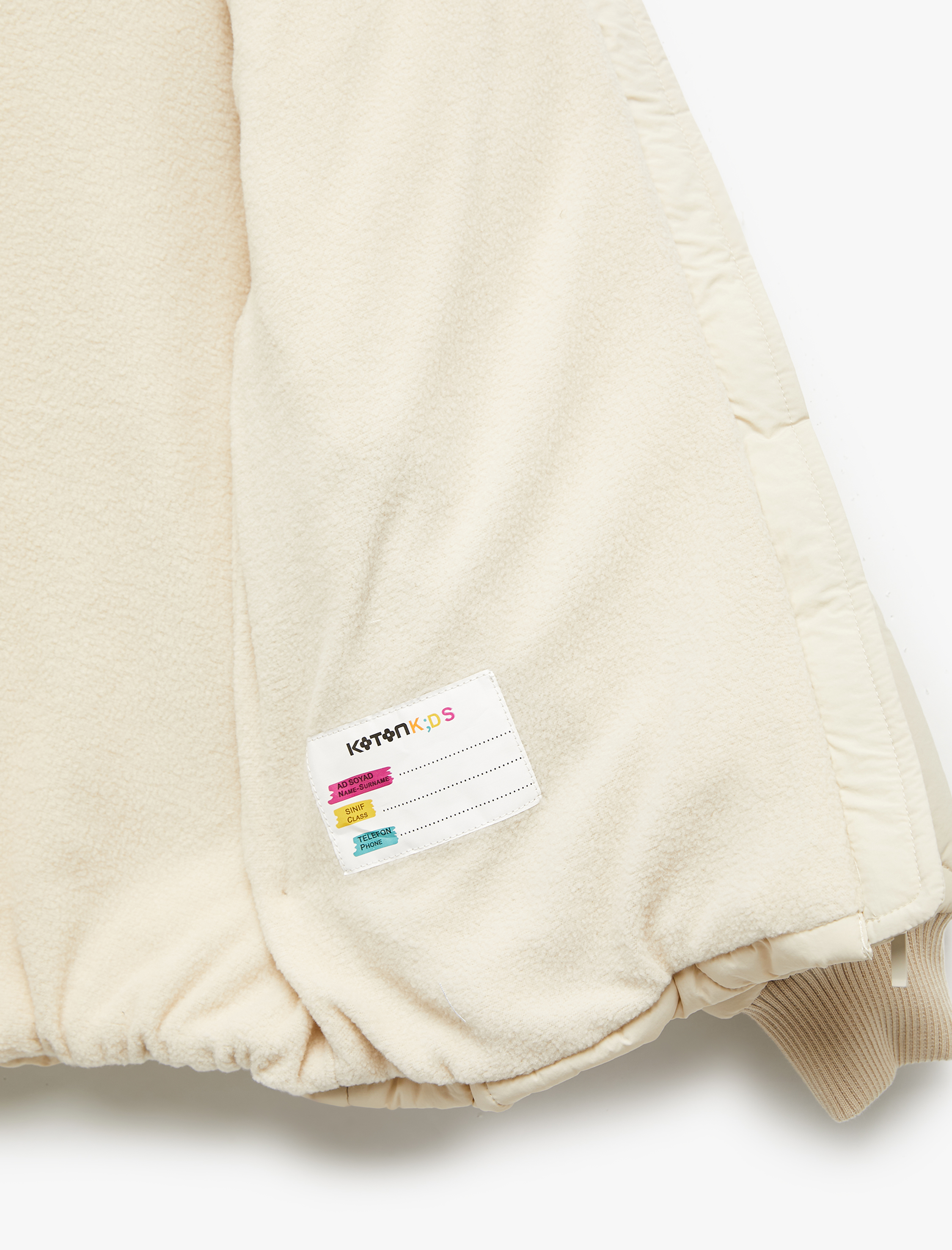  Kız Çocuk Uzun Kollu Polar Astarlı Fermuarlı Kapitone Kapşonlu Mont